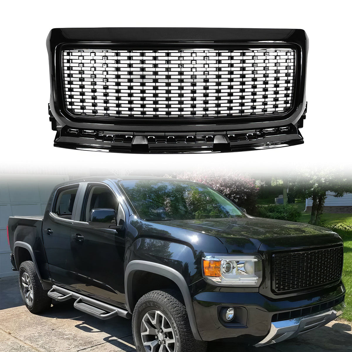 2015-2020 GMC Canyon Denali Style Front Bumper Hood Grille Guard Grill