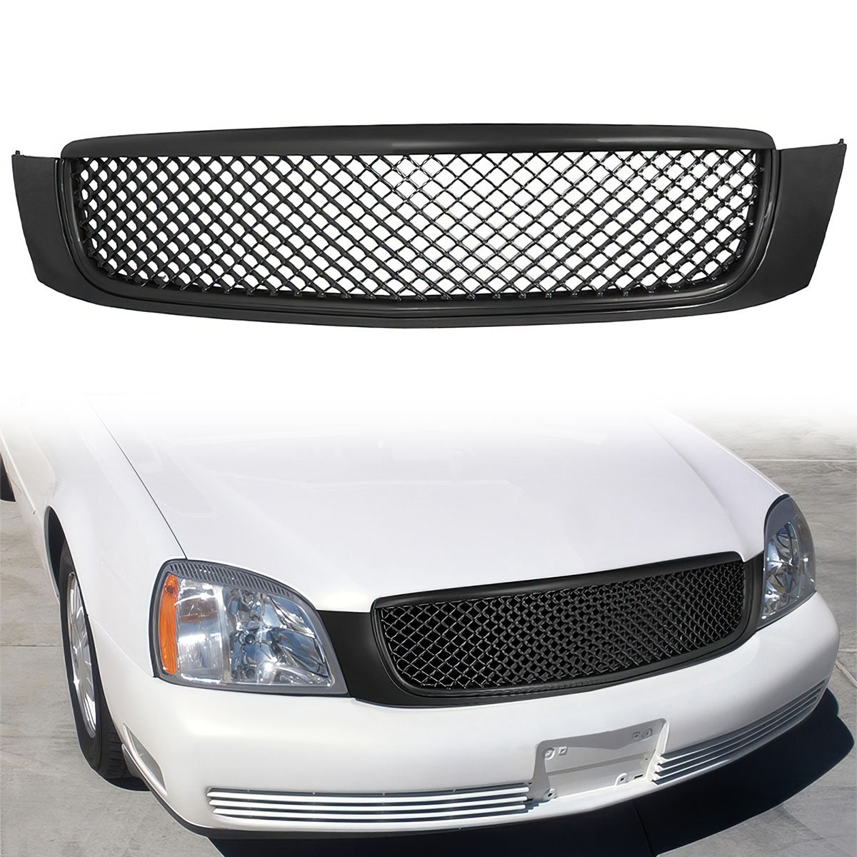 2000-2005 Cadillac Deville Mesh Style Front Bumper Hood Grille ABS