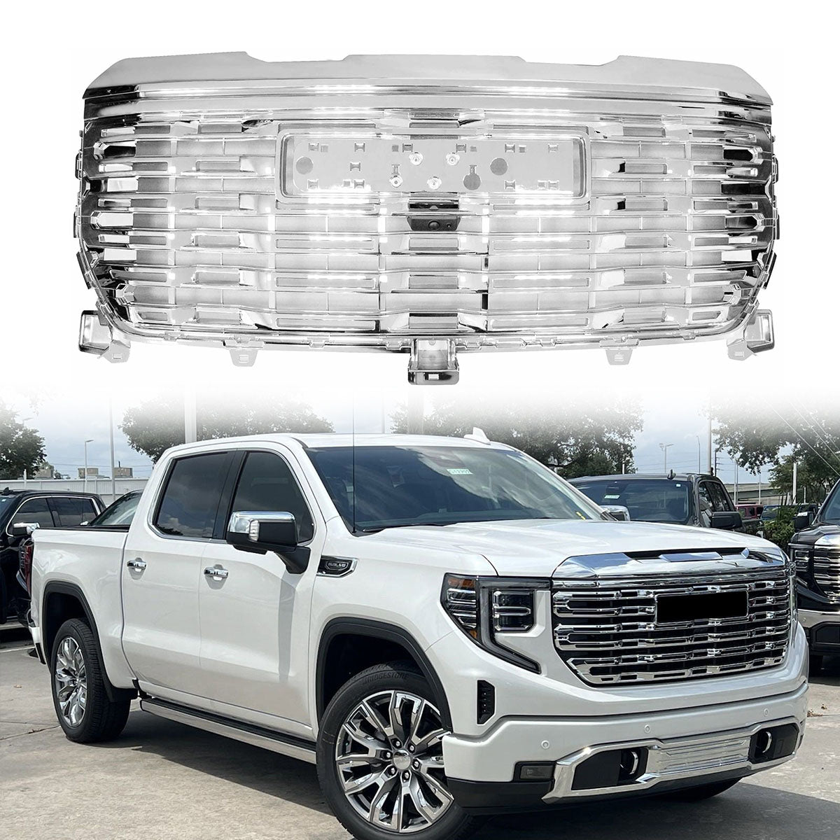 2022-2024 GMC Sierra 1500 Chrome Denali Style Front Hood Grille Grill