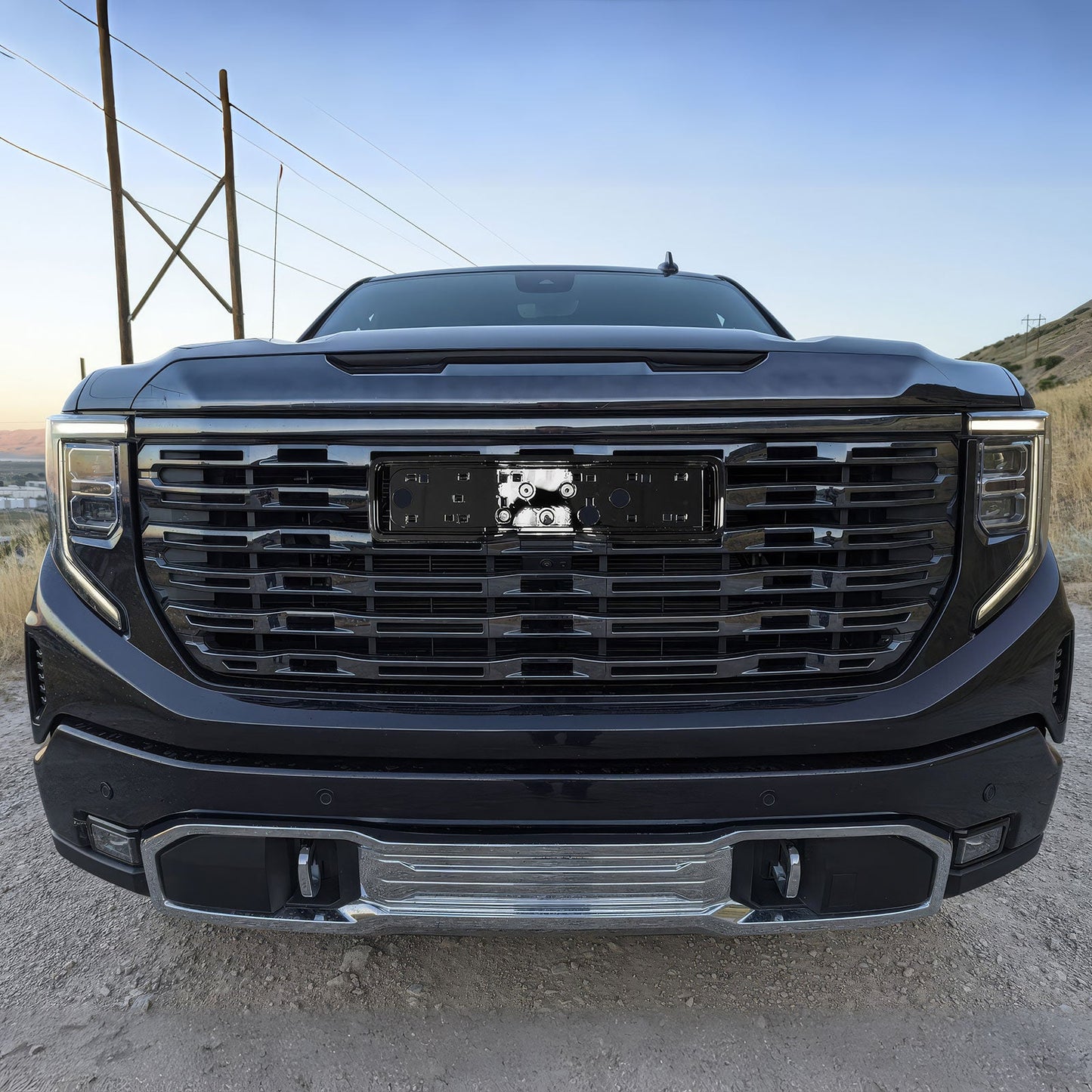 2022-2024 GMC Sierra 1500 Gloss Black Denali Style Front Hood Grille