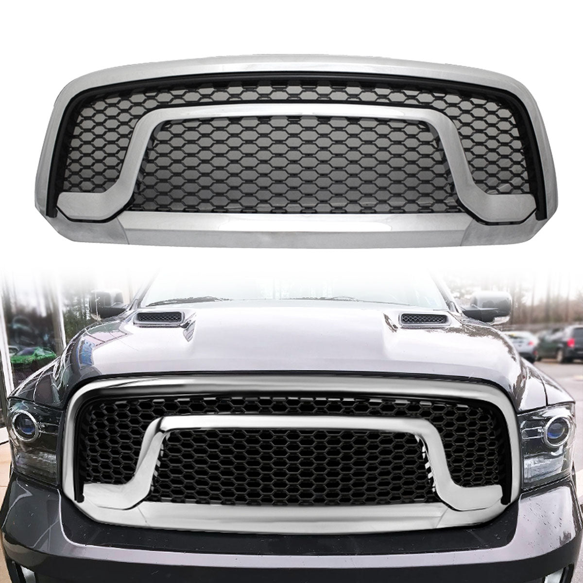 2013-2024 Dodge Ram 1500 Classic Grill Chrome Mesh Honeycomb Car Grill