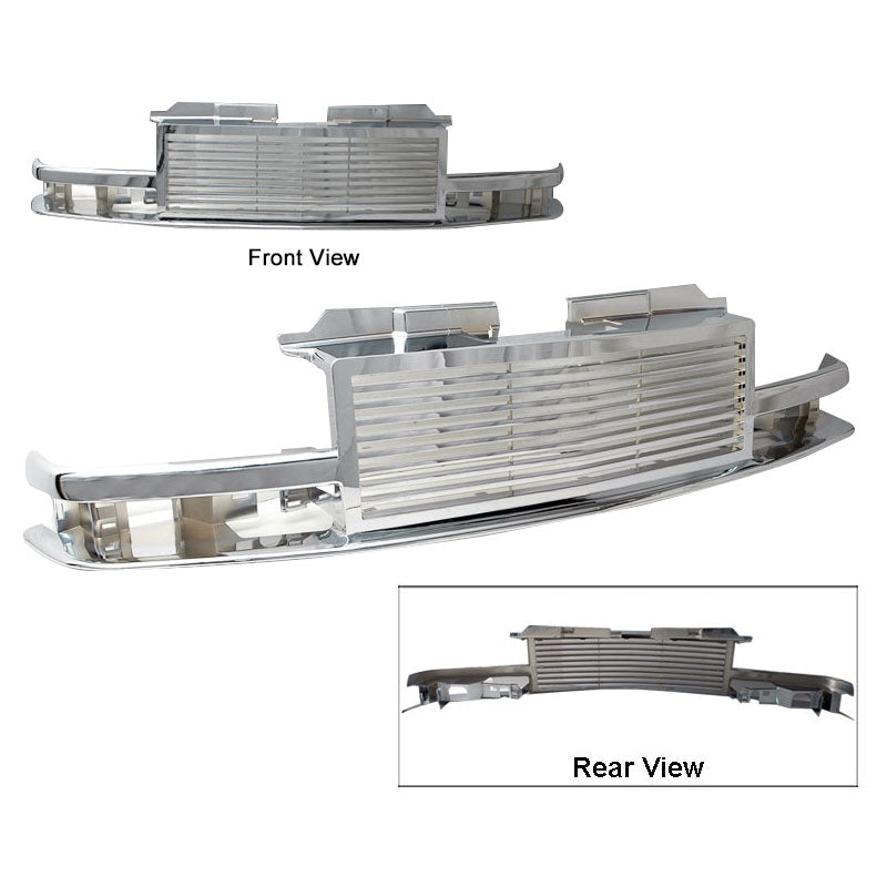 1998-2005 Chevy S10 Blazer Billet Horizontal Chrome Hood Grille ABS