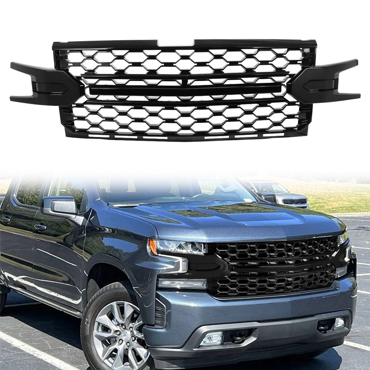 2019-2021 Silverado 1500 LT/LTZ/RST/High Country Black Car Grille