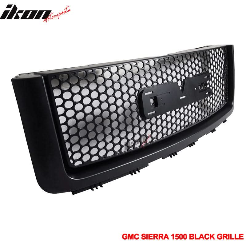 2007-2013 GMC Sierra 1500 2500 Light Duty Black Mesh Front Grille ABS