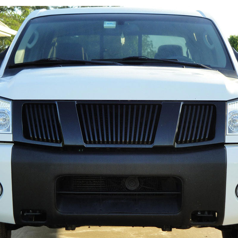 2004-2007Â Nissan Titan Front Hood Grille Vertical Style Black ABS