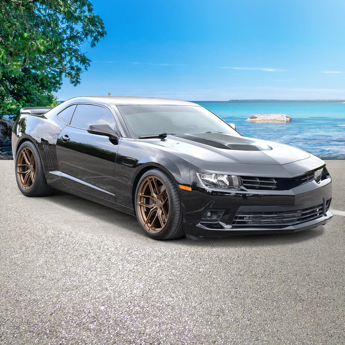 2010-2015 Chevrolet Camaro ZL1 Black Front Bumper Car Hood Aluminum