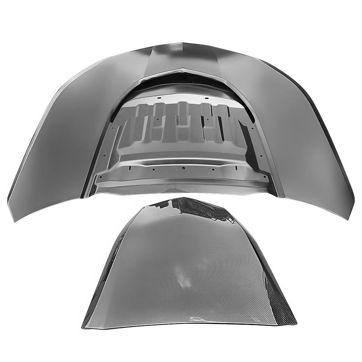 2016-2024 Chevy Camaro ZL1 Black Car Hood Guards Aluminum CF