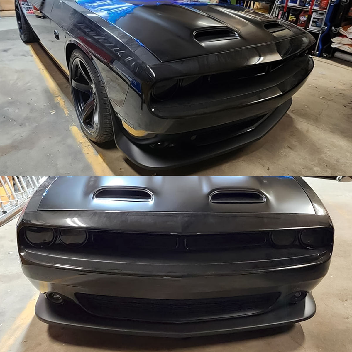 2008-2023 Dodge Challenger Hood Hellcat Style Aluminum Black Car Hood