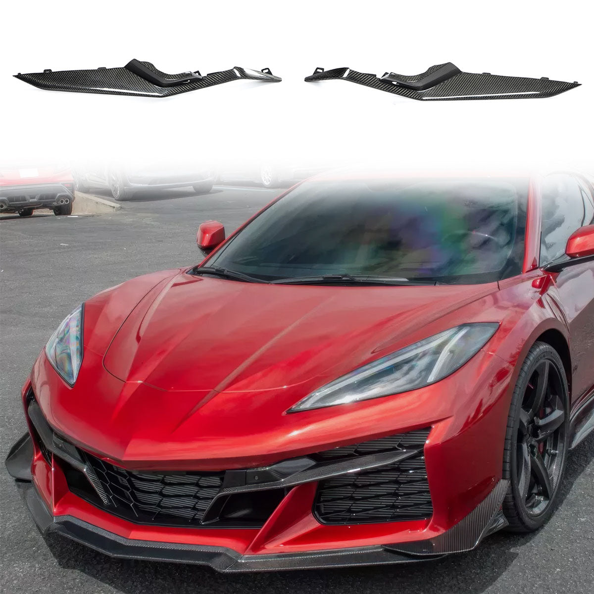 23-25 Corvette C8 Z06/E-Ray/ZR1 Grille Trim Carbon Fiber 2PC Overlay