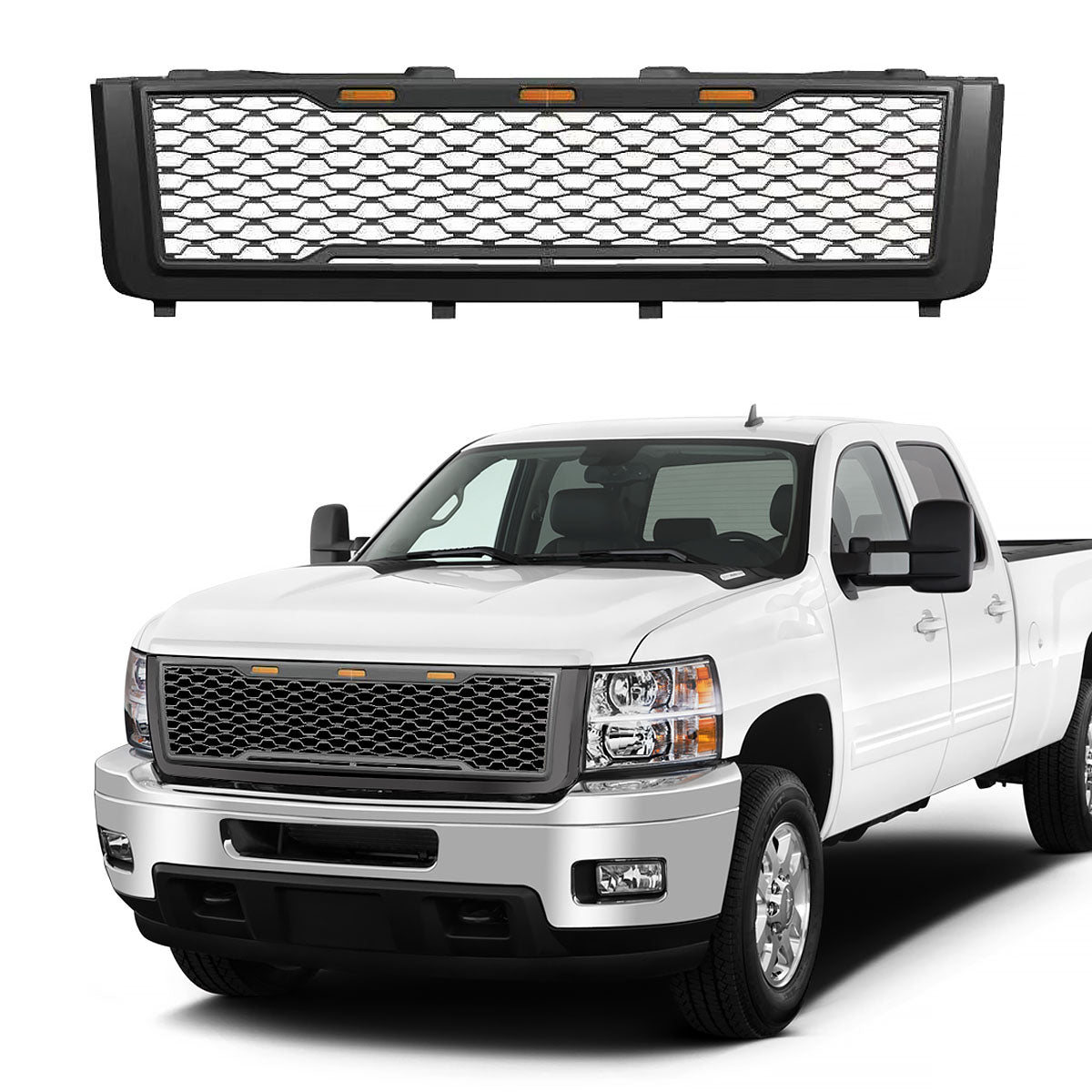 2011-2014 Chevy Silverado 2500 3500 HD Front Bumper Hood Mesh Grille