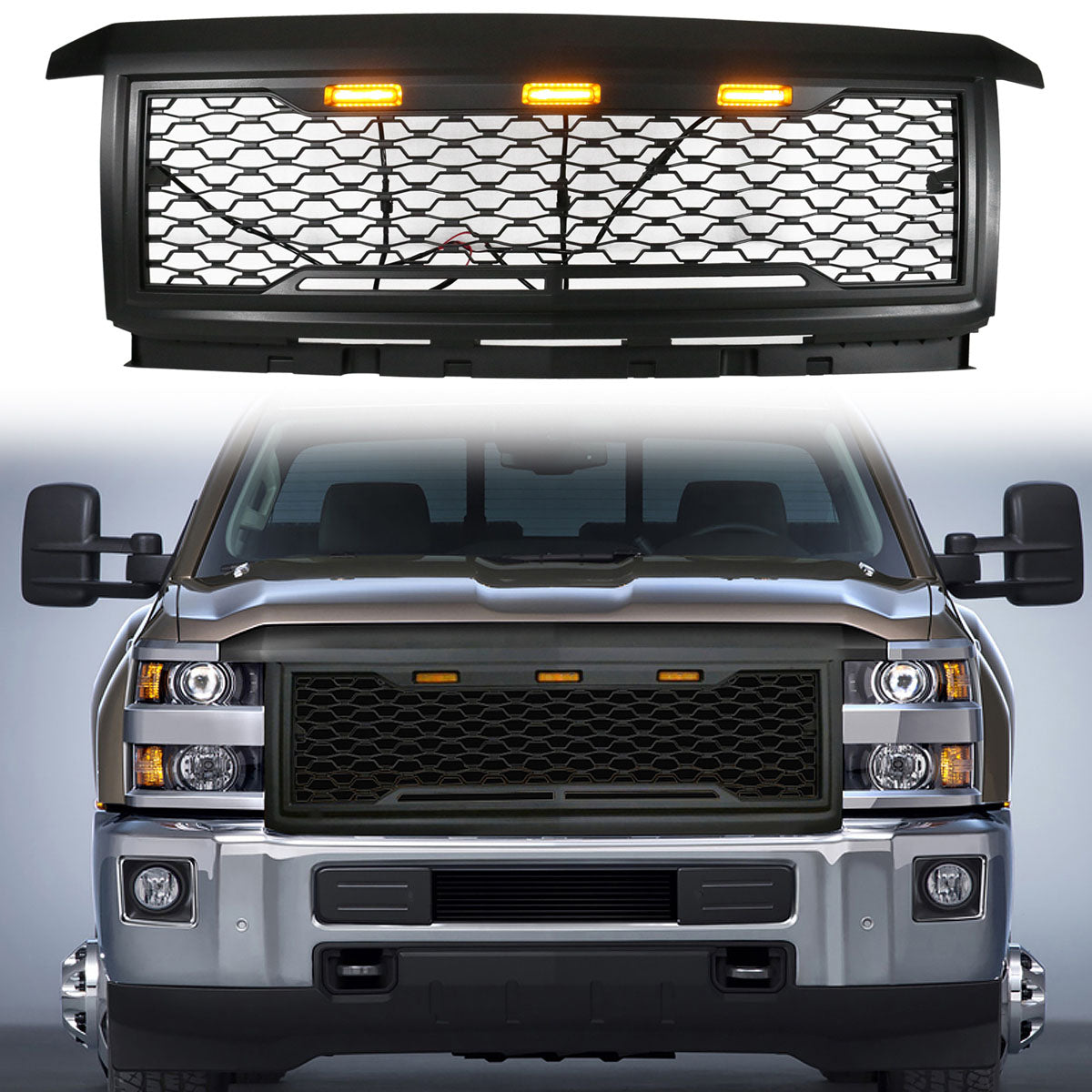2015-2018 Chevy Silverado 2500 3500 Front Bumper Hood Mesh Grille