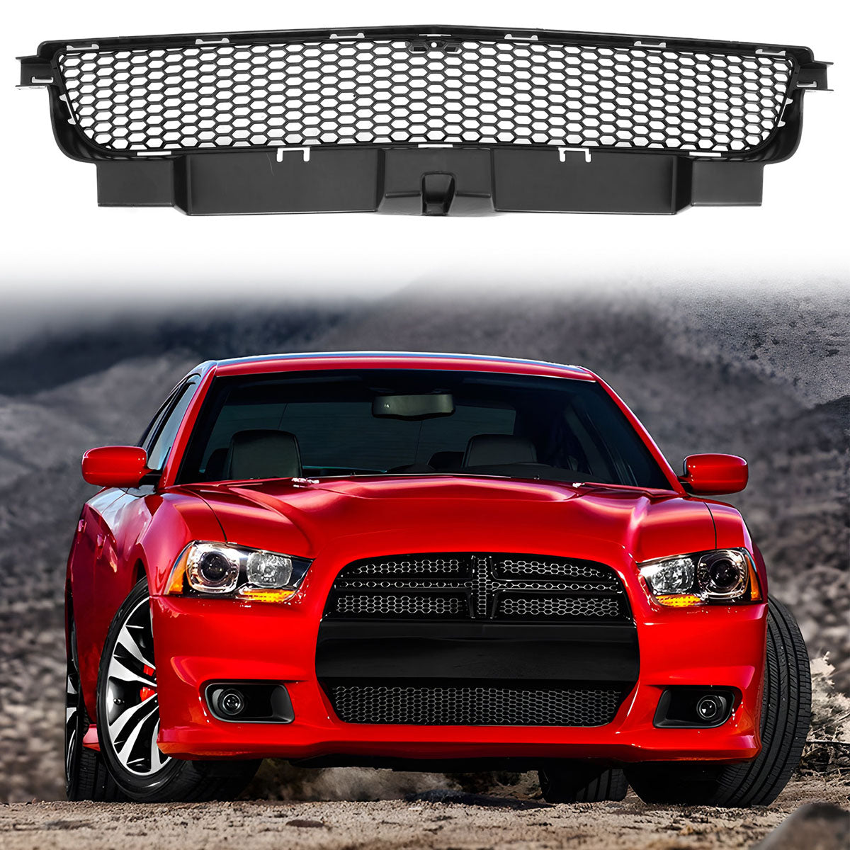 2012-2014 Dodge Charger SRT8 OE Style Front Lower Grille PP W/O ACC