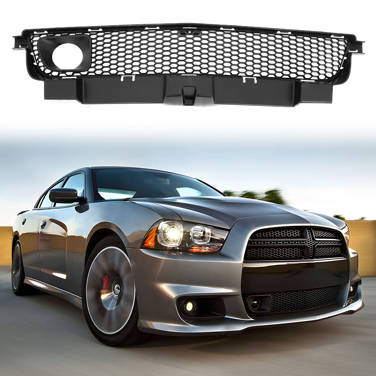 2012-2014 Dodge Charger SRT8 OE Style Front Lower Grille PP W/ ACC