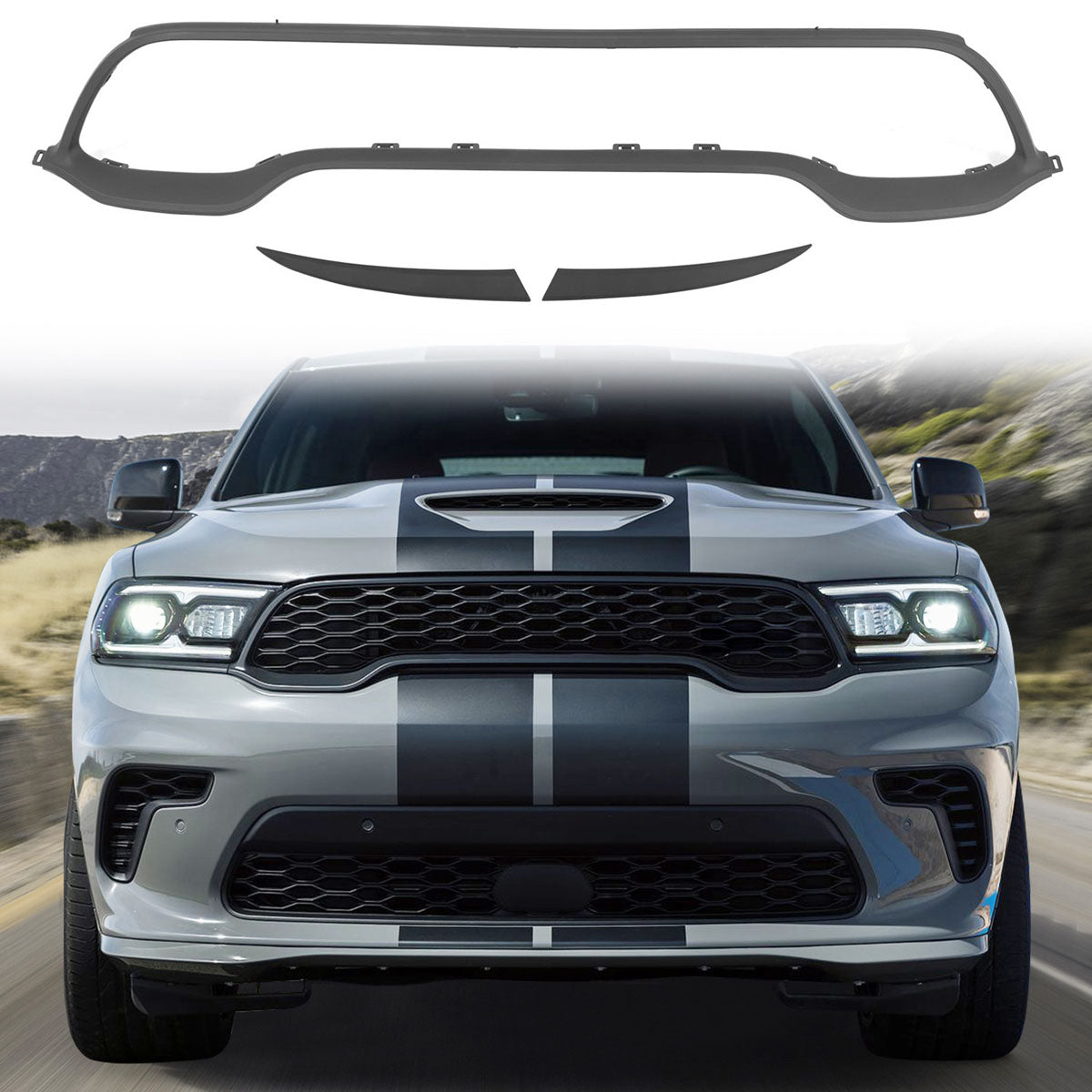 2021-2024 Dodge Durango Front Upper Grille Surround Trim Hellcat Style