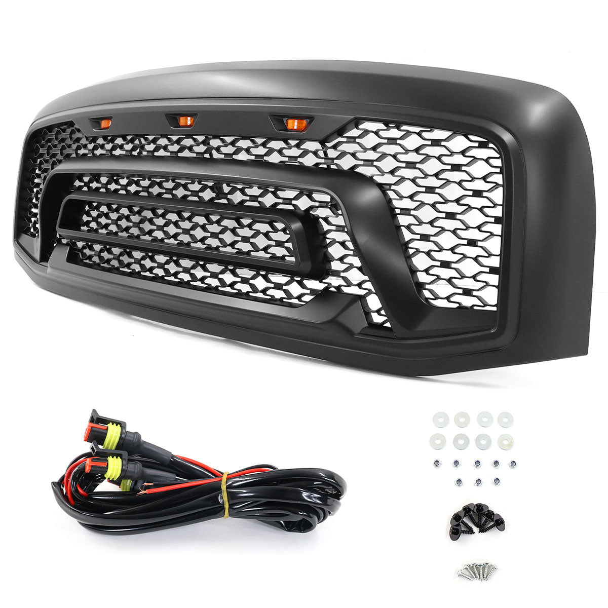 2006-2009 Dodge Ram 1500 2500 3500 Black Grille W/Signal Light