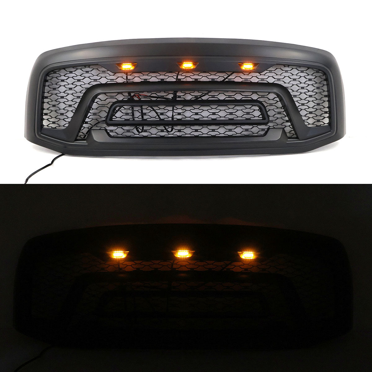 2006-2009 Dodge Ram 1500 2500 3500 Black Grille W/Signal Light