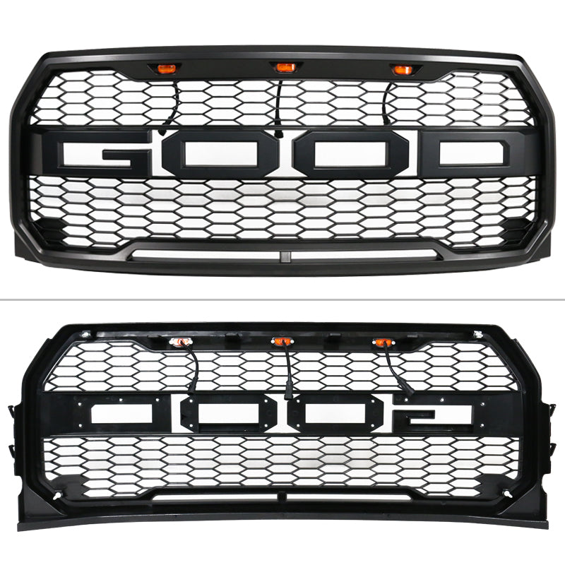 2015-2017 Ford F150 R Front Bumper Hood Mesh LED Grille Replacement