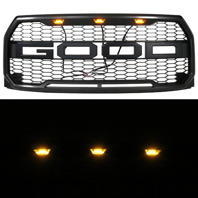 2015-2017 Ford F150 R Front Bumper Hood Mesh LED Grille Replacement