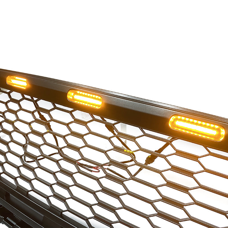 2021-2023 Ford F-150 Grill R Style Front Mesh Car Grille w/ LED ABS