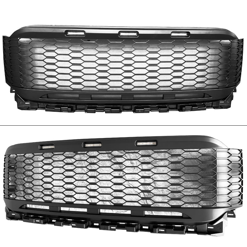 2021-2023 Ford F-150 Grill R Style Front Mesh Car Grille w/ LED ABS
