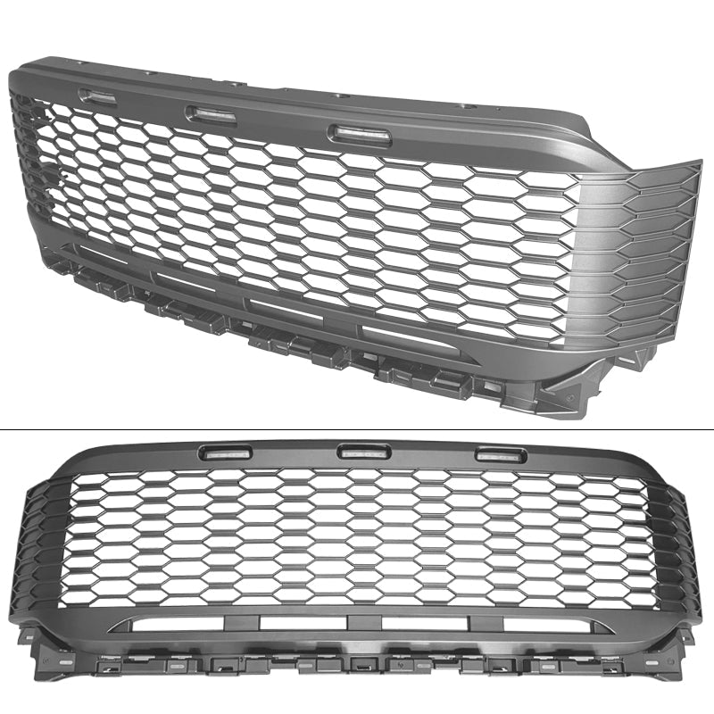 2021-2023 Ford F-150 Grill R Style Front Mesh Car Grille w/ LED ABS