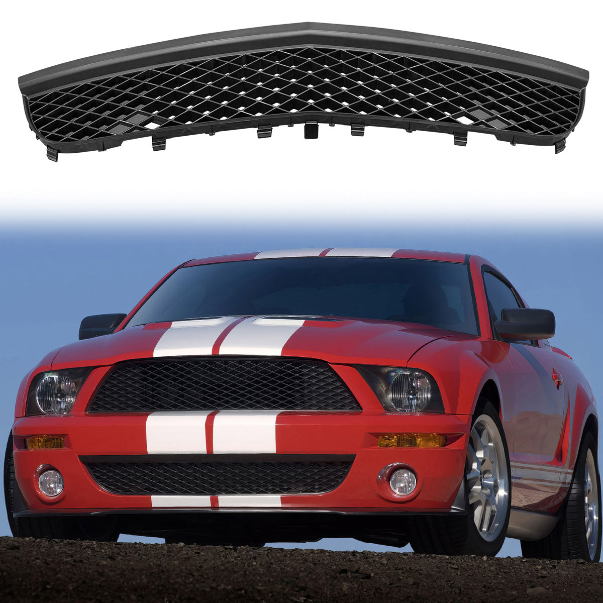 2007-2009 Ford Mustang GT500 OE Front Bumper Lower Mesh Grille ABS