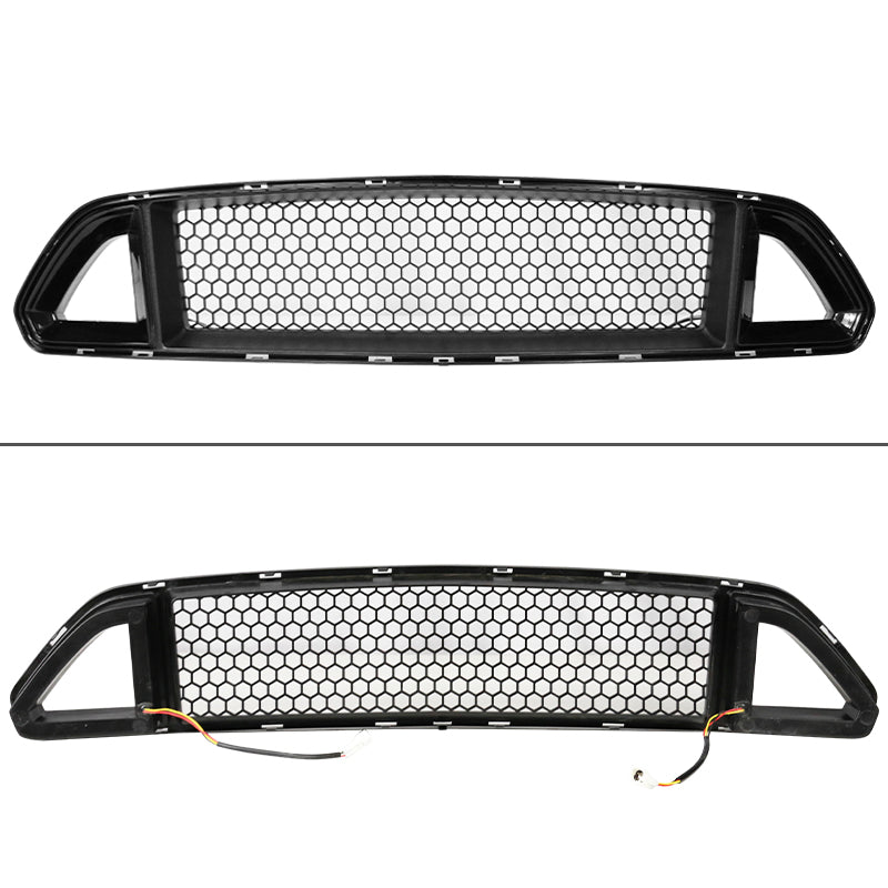 2015-2017 Ford Mustang Front Upper Grille W/White DRL Yellow Signal