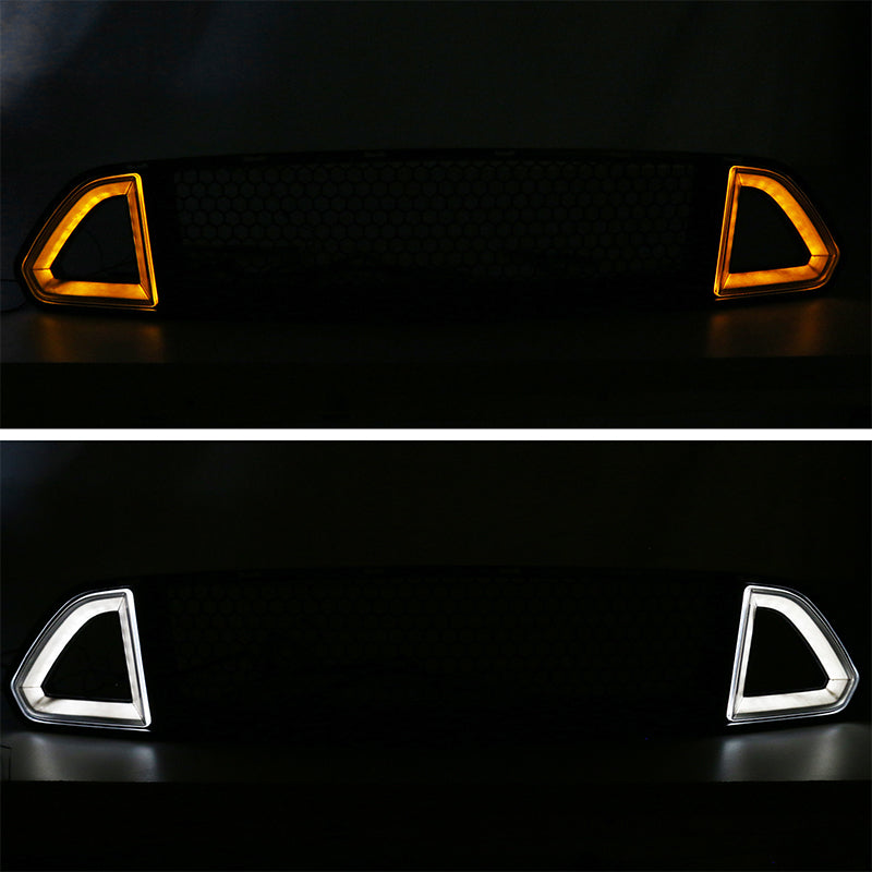 2015-2017 Ford Mustang Front Upper Grille W/White DRL Yellow Signal