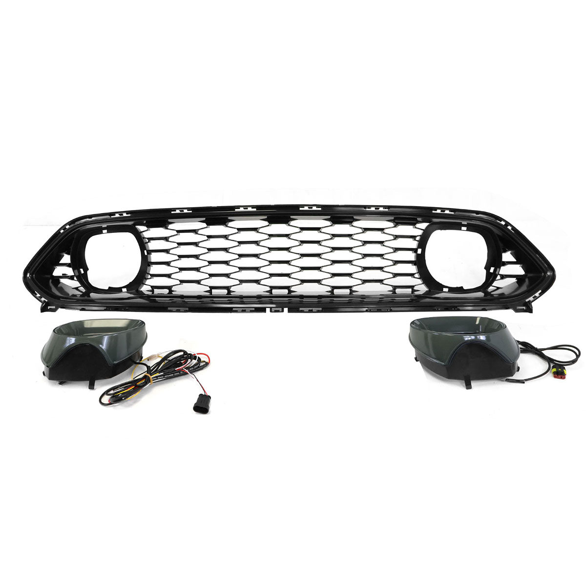2021-2023 Ford Mustang Mach 1 Car Front Grille Black W/ LED Lamp ABS