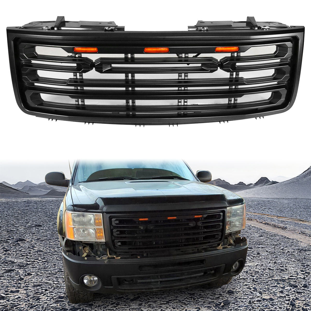 2007-2013 GMC Sierra 1500 Front Bumper Hood Grille Guard Grill