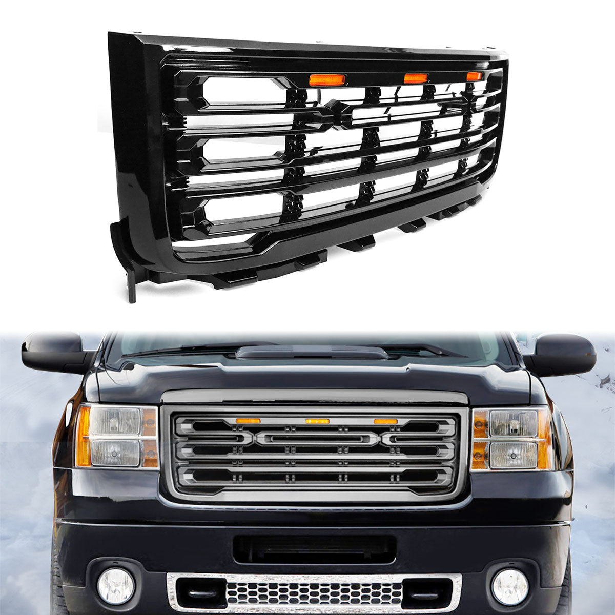2011-2014 GMC Sierra 2500 3500 Front Bumper Hood Grille Guard Grill