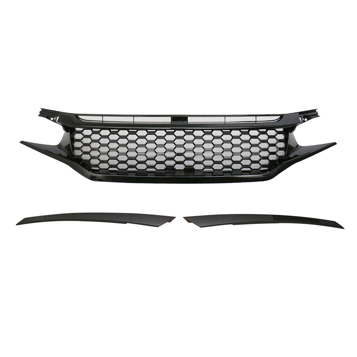 2016-2021 Honda Civic Coupe Sedan Hatchback Mesh Grille w/2PC Eyebrows