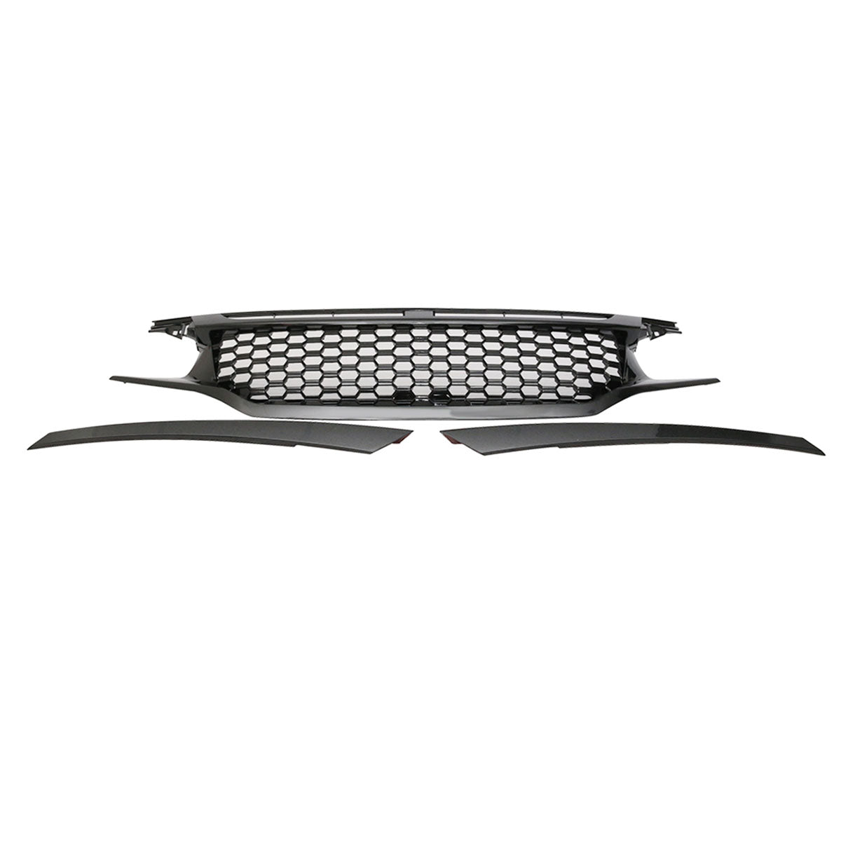2016-2021 Honda Civic Coupe Sedan Hatchback Mesh Grille w/2PC Eyebrows