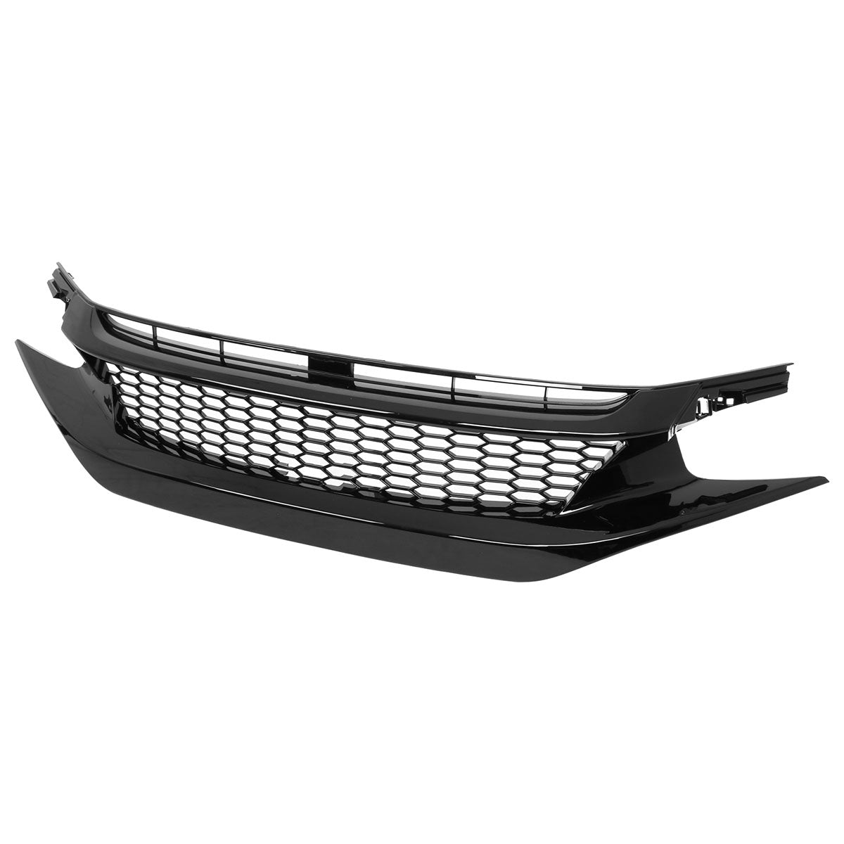 2019-2021 Honda Civic Gloss Black Honeycomb Front Upper Grille ABS
