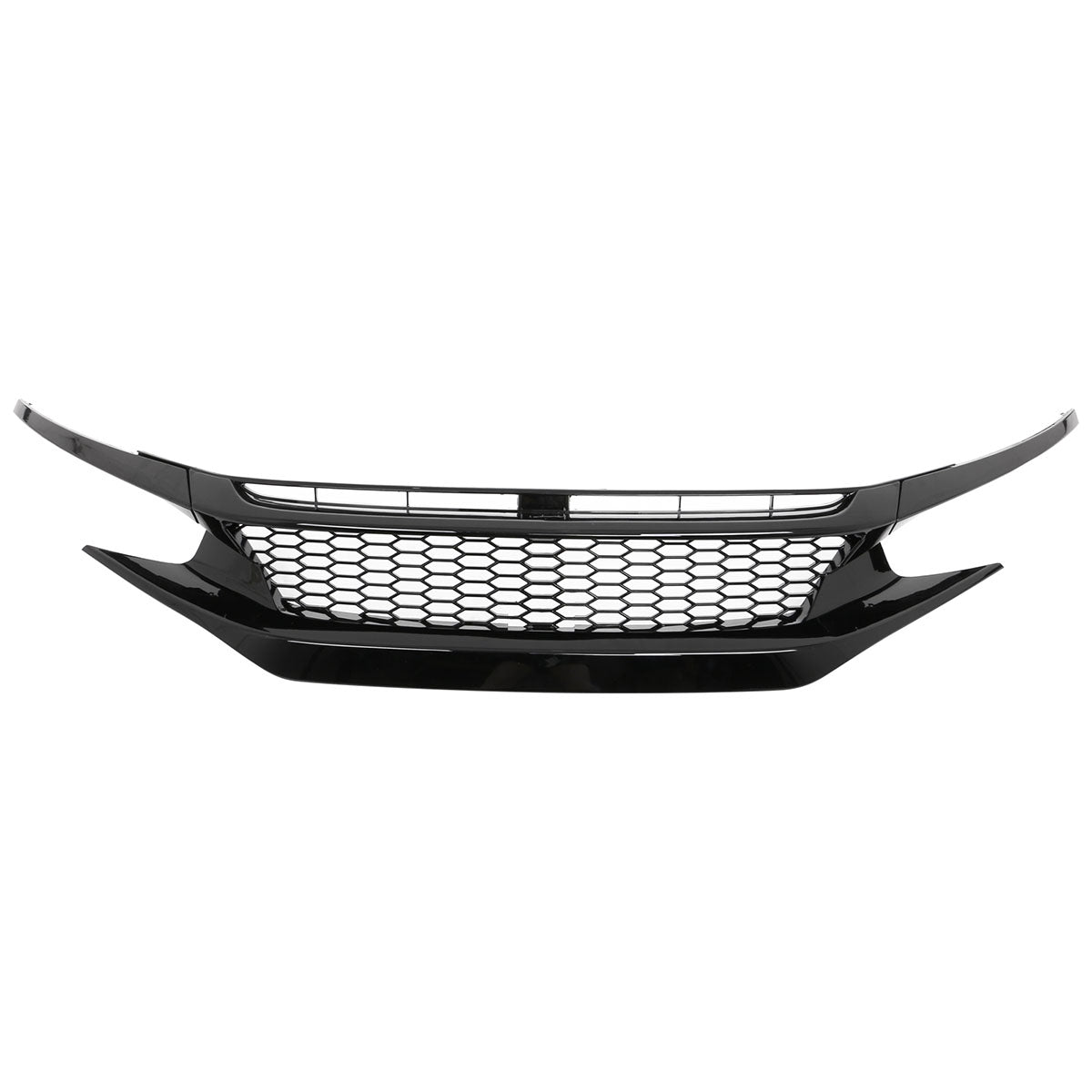 2019-2021 Honda Civic Gloss Black Honeycomb Front Upper Grille ABS
