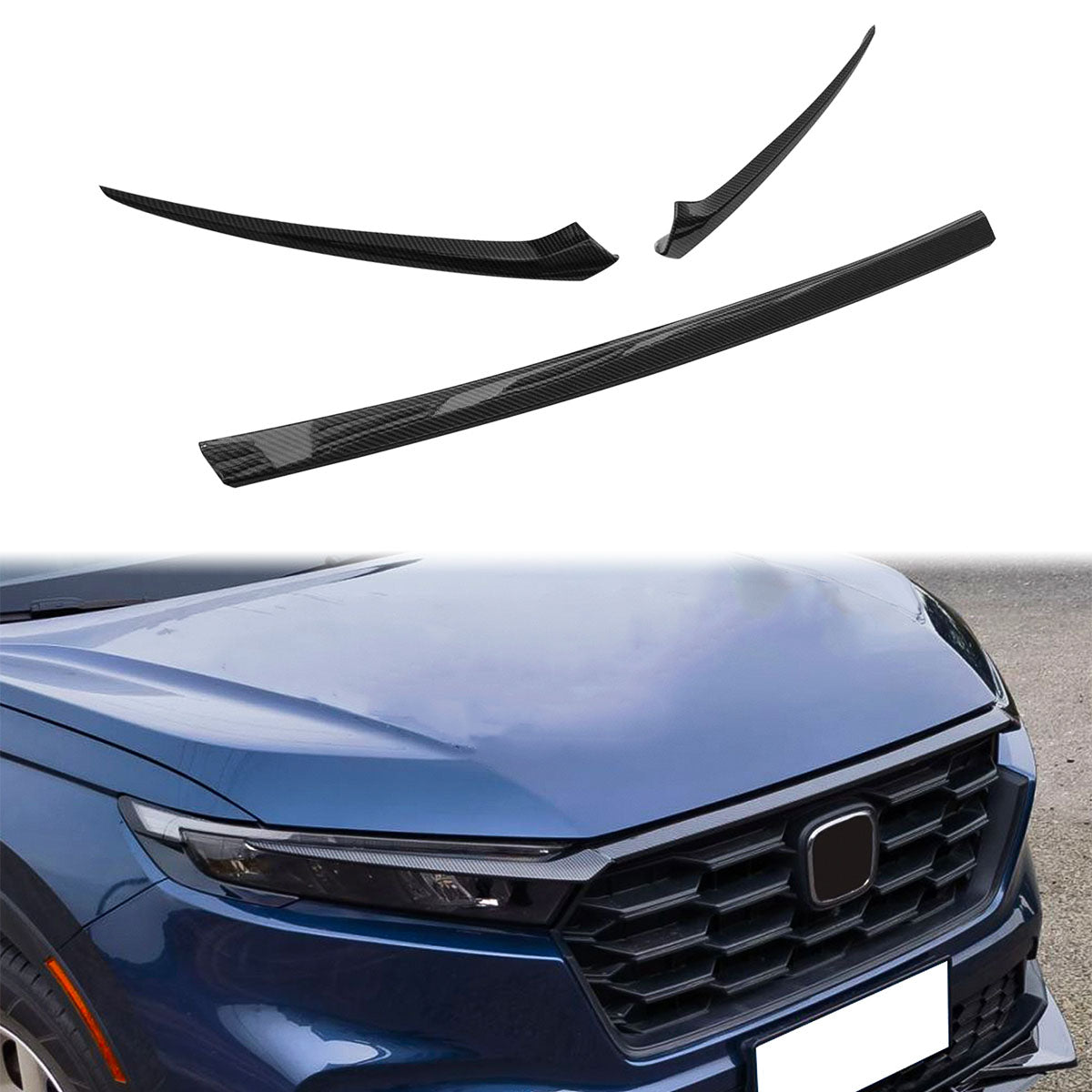 2023-2025 Honda CR-V Carbon Fiber Print Front Bumper Grille Cover Trim
