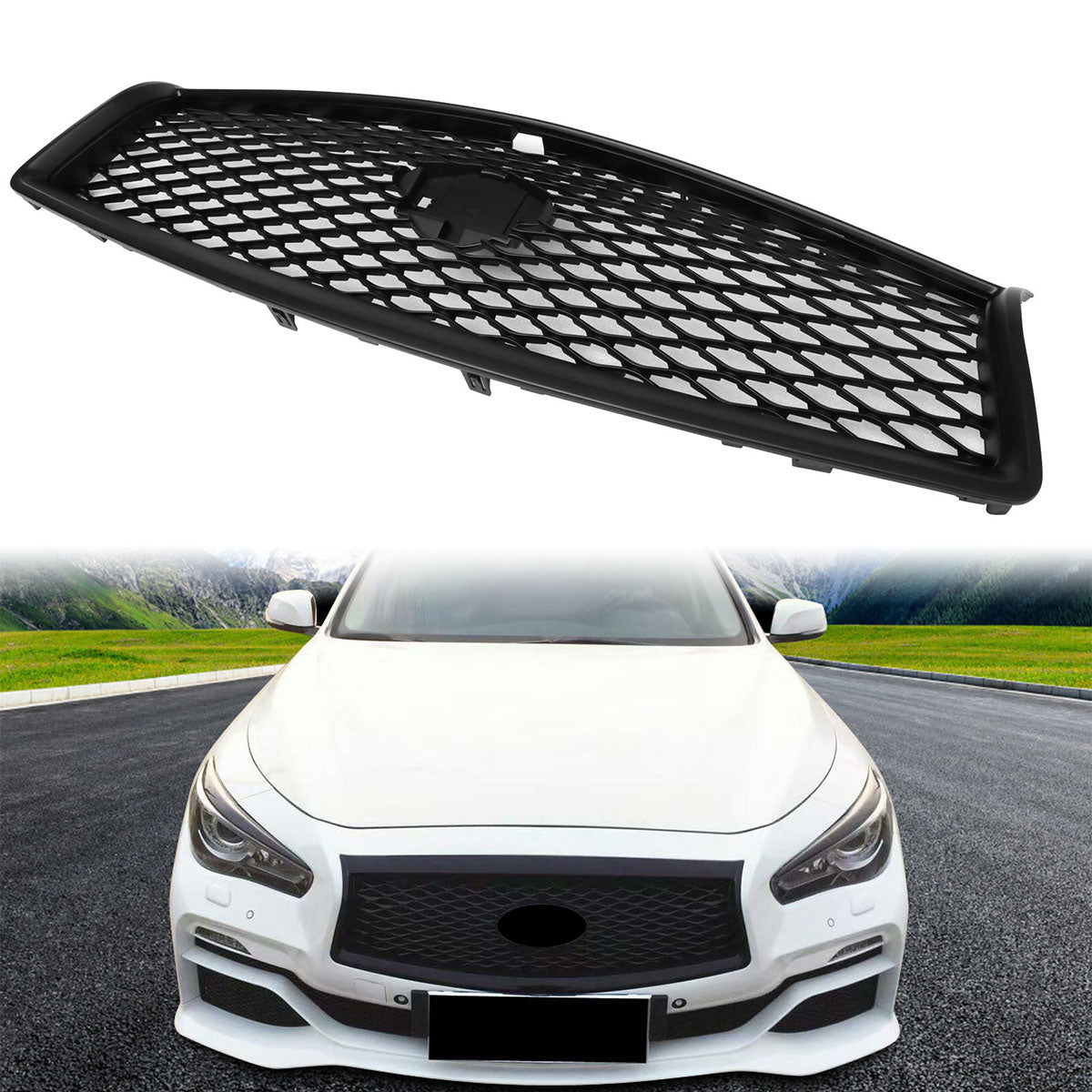 2014-2017 Infiniti Q50 Sedan Eau Rouge Black Concept Car Mesh Grille
