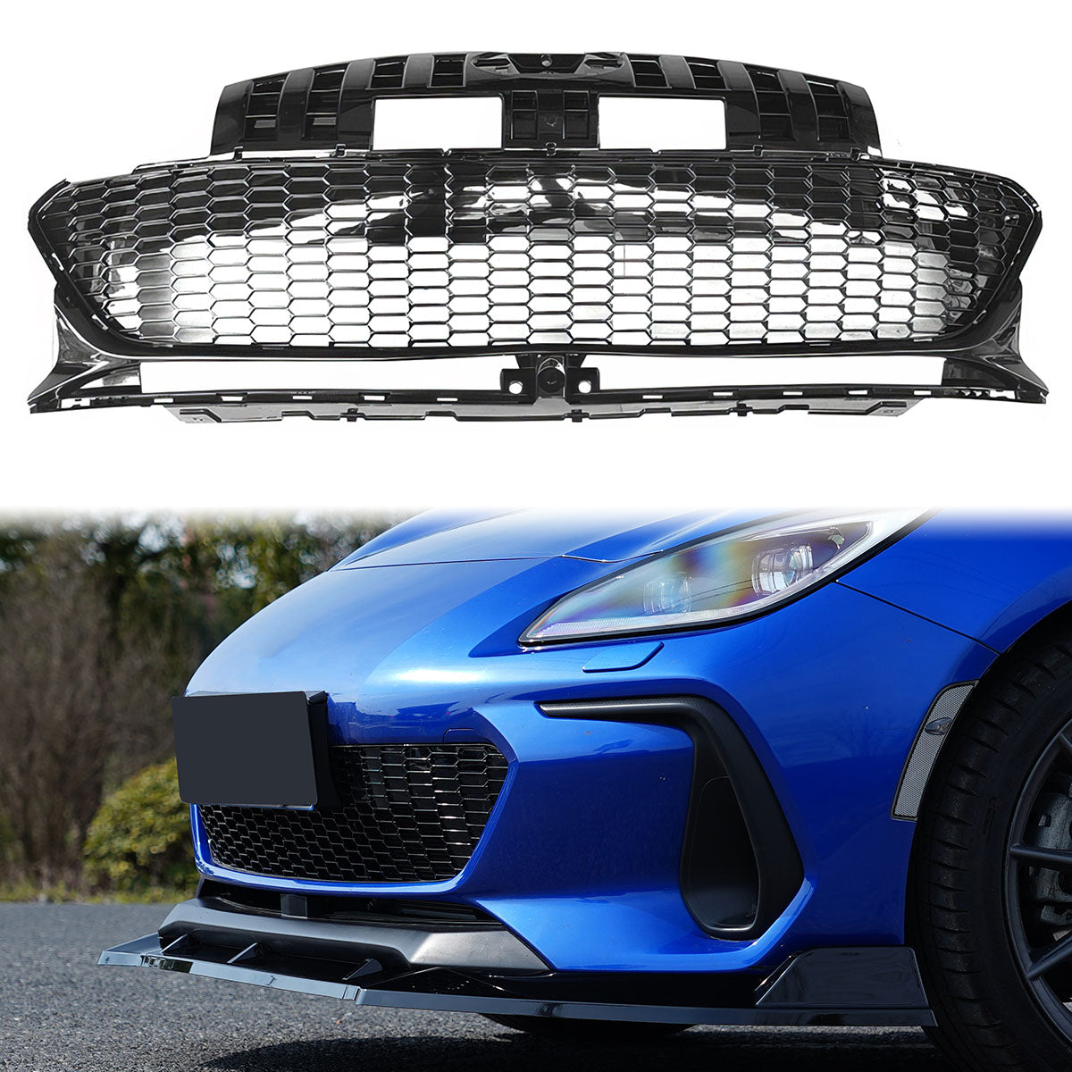 2022-2025 Subaru BRZ GR Honeycomb Style Gloss Black Front Grille ABS