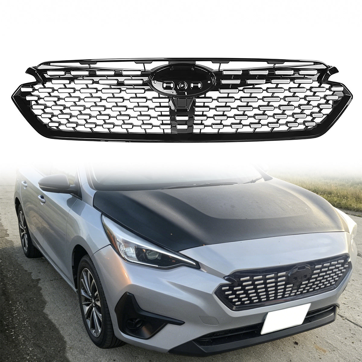 2024-2025 Subaru Impreza Sport Front Grille Gloss Black W/ Chrome ABS