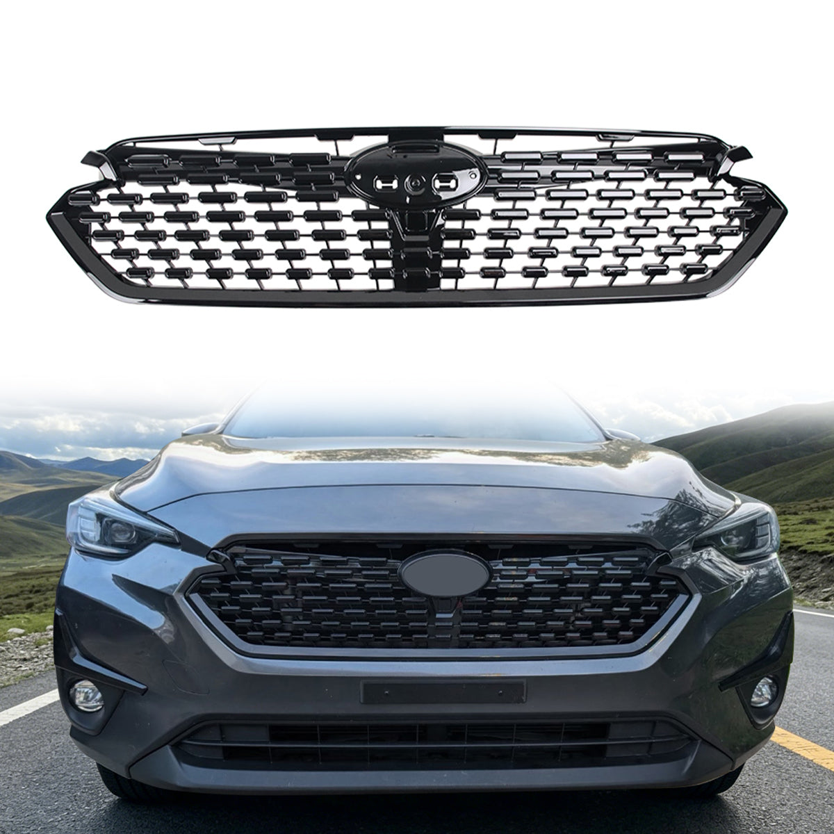 2024-2025 Subaru Impreza Sport Front Bumper Grille Gloss Black ABS