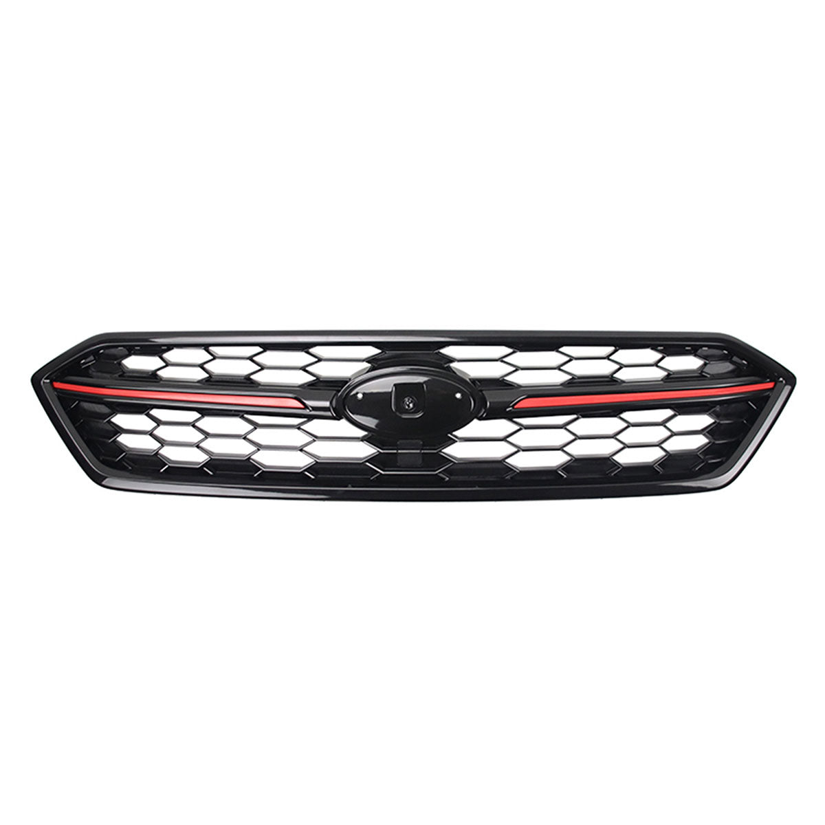 2018-2021 Subaru WRX Gloss Black W/ Red STI Style Front Grille ABS
