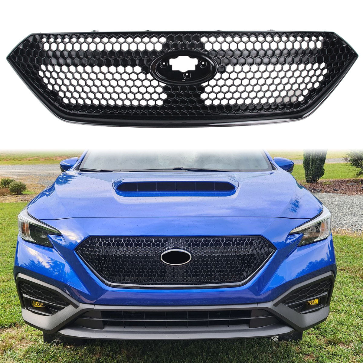2022-2025 Subaru WRX Gloss Black Honeycomb Front Bumper Grille ABS