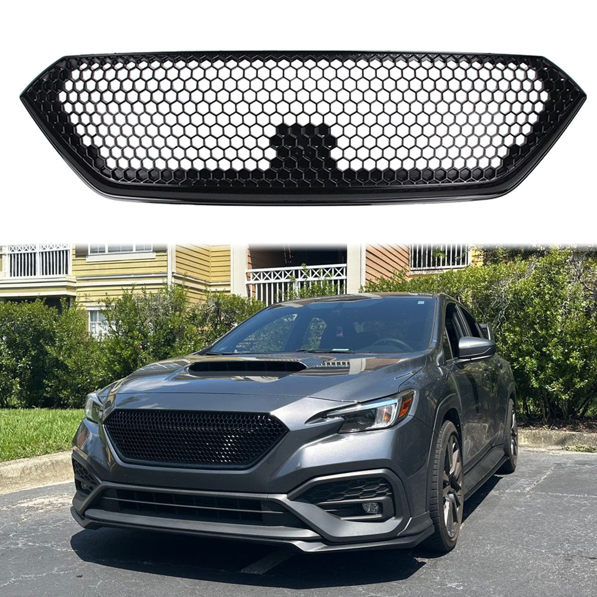 2022-2025 Subaru WRX Gloss Black Sport Style Front Bumper Grille ABS