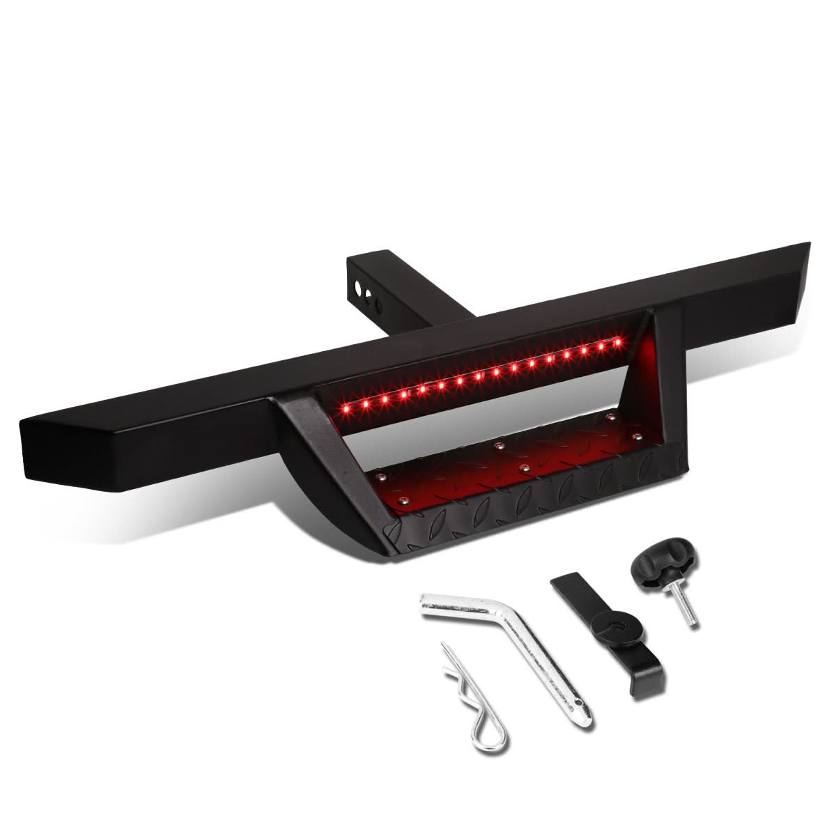 Universal 2" Receiver Hitch Step with LED Light