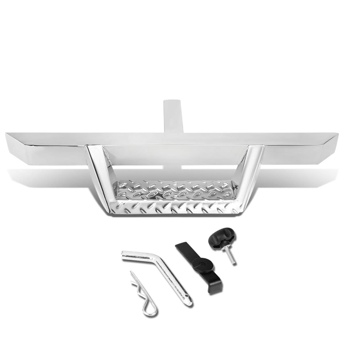 2 Inch Receiver Hitch Step with 3.25 Inch Square Chrome Platform