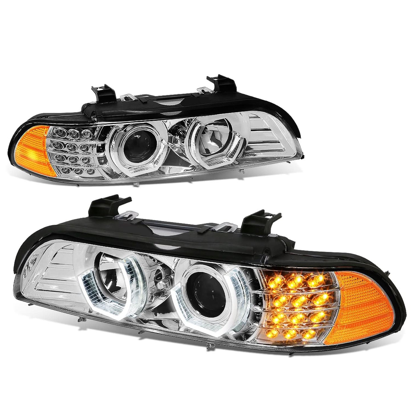 96-03 BMW E39 5-Series 3D Crystal Halo Projector LED Headlights