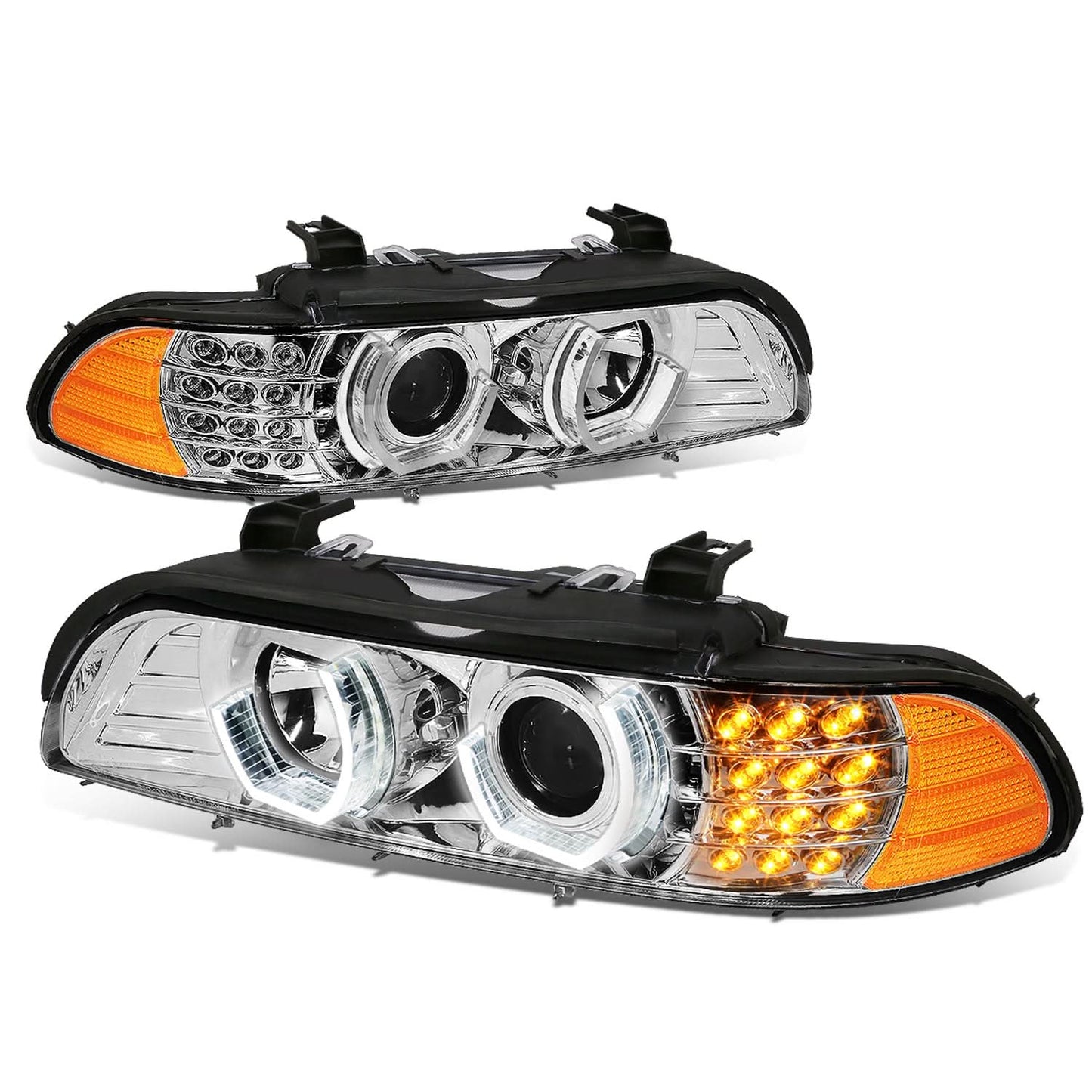 96-03 BMW E39 5-Series 3D Crystal Halo Projector LED Headlights