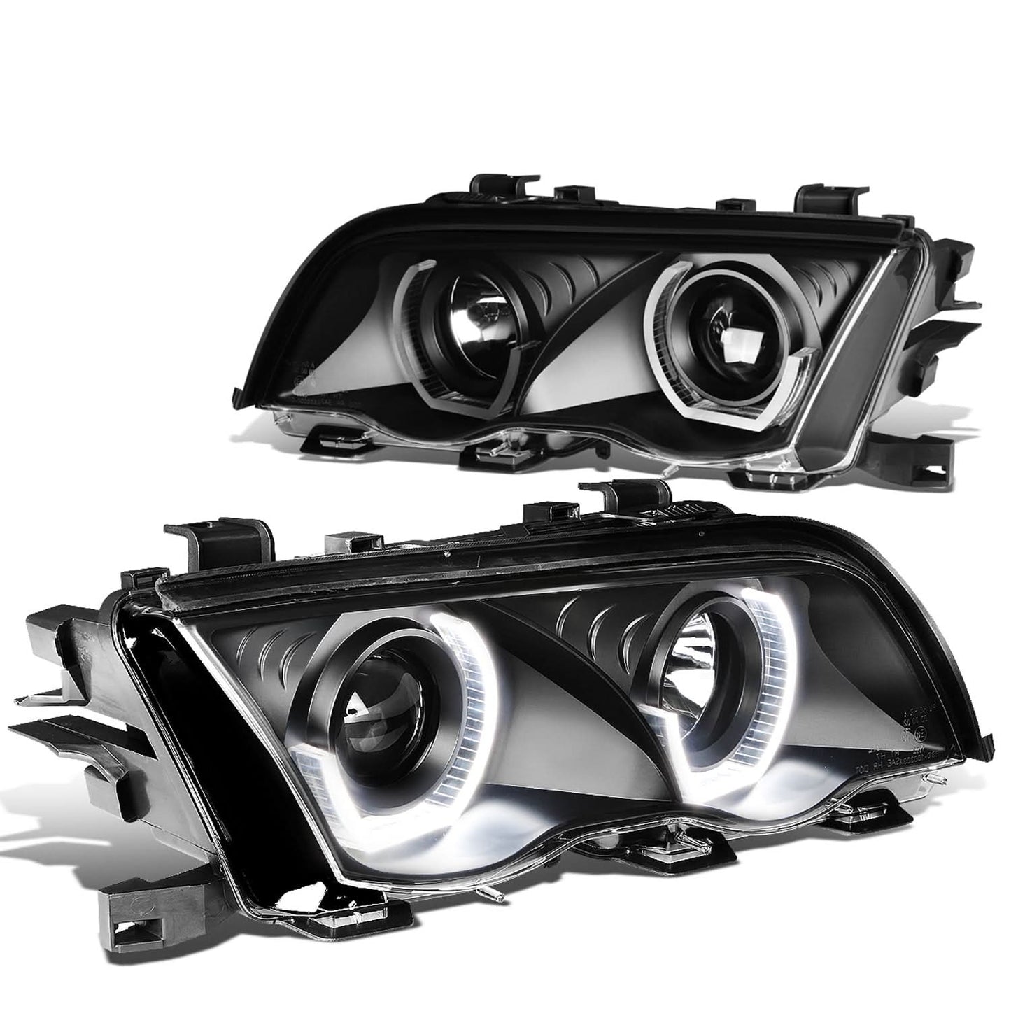 99-01 BMW 3-Series 3D Crystal Halo Projector LED Headlights Black