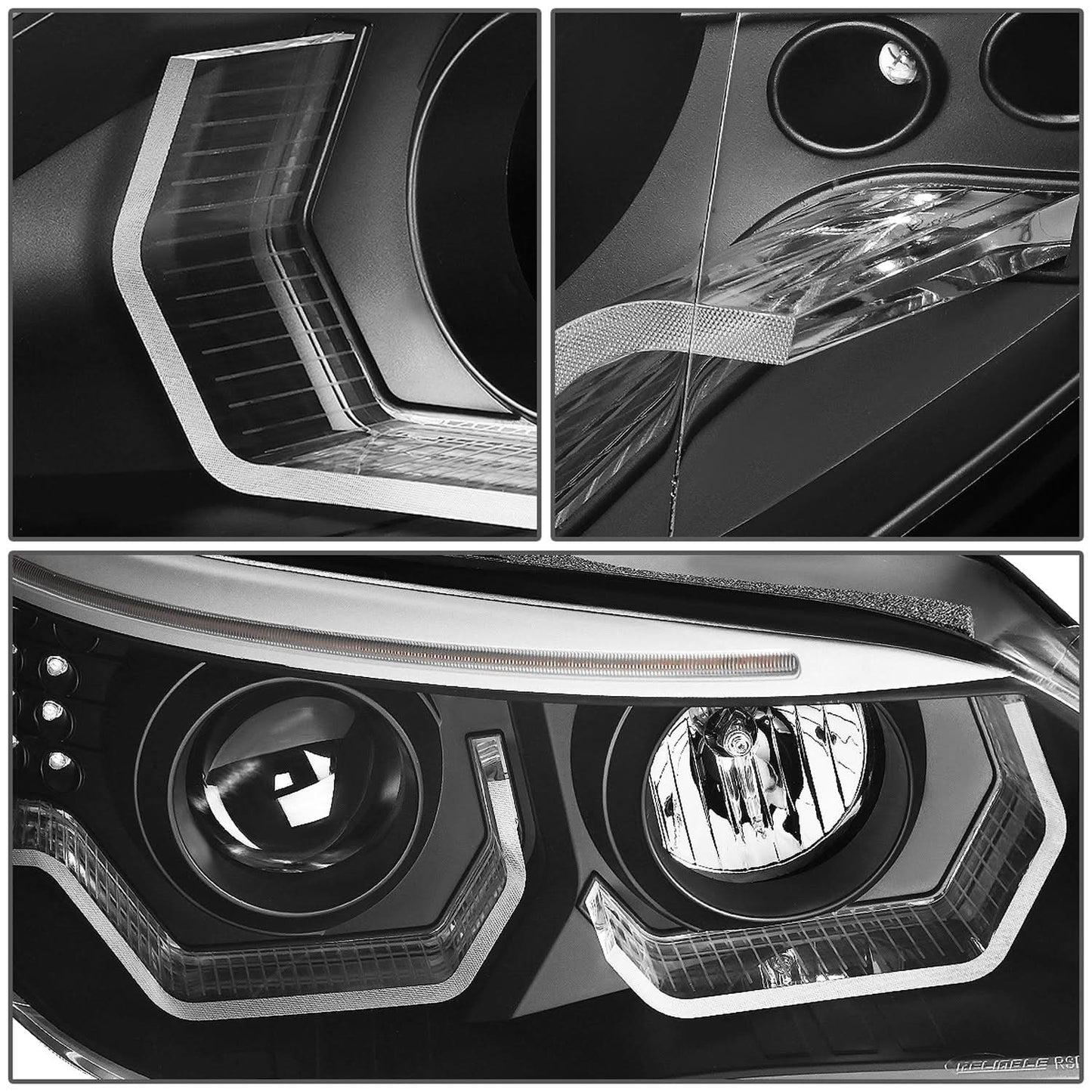 04-07 BMW 525I 530I 545I 550I 3D Halo Projector LED Headlights Black