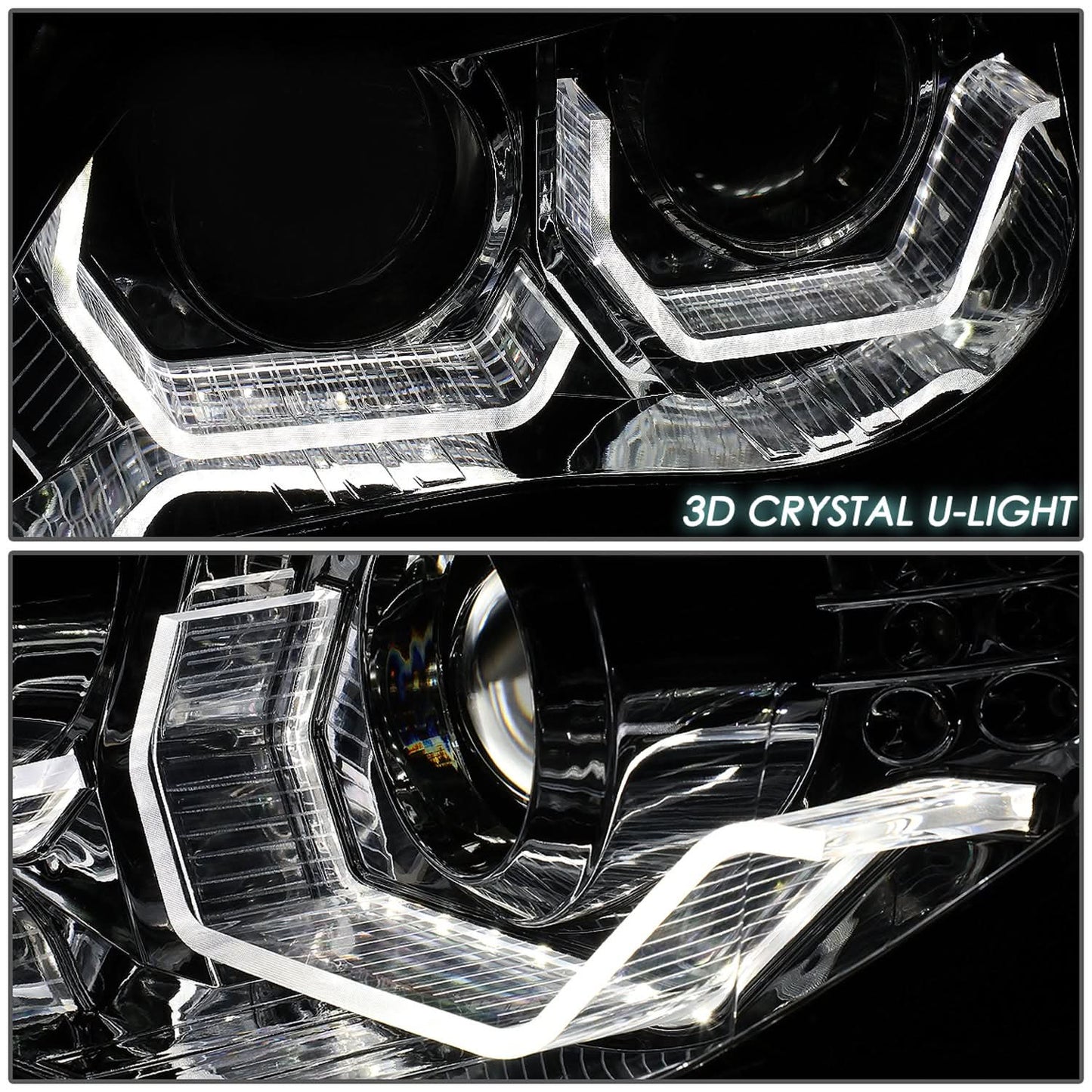 04-07 BMW 5 Series LED Headlights Chrome Housing H1/H7 Bulbs
